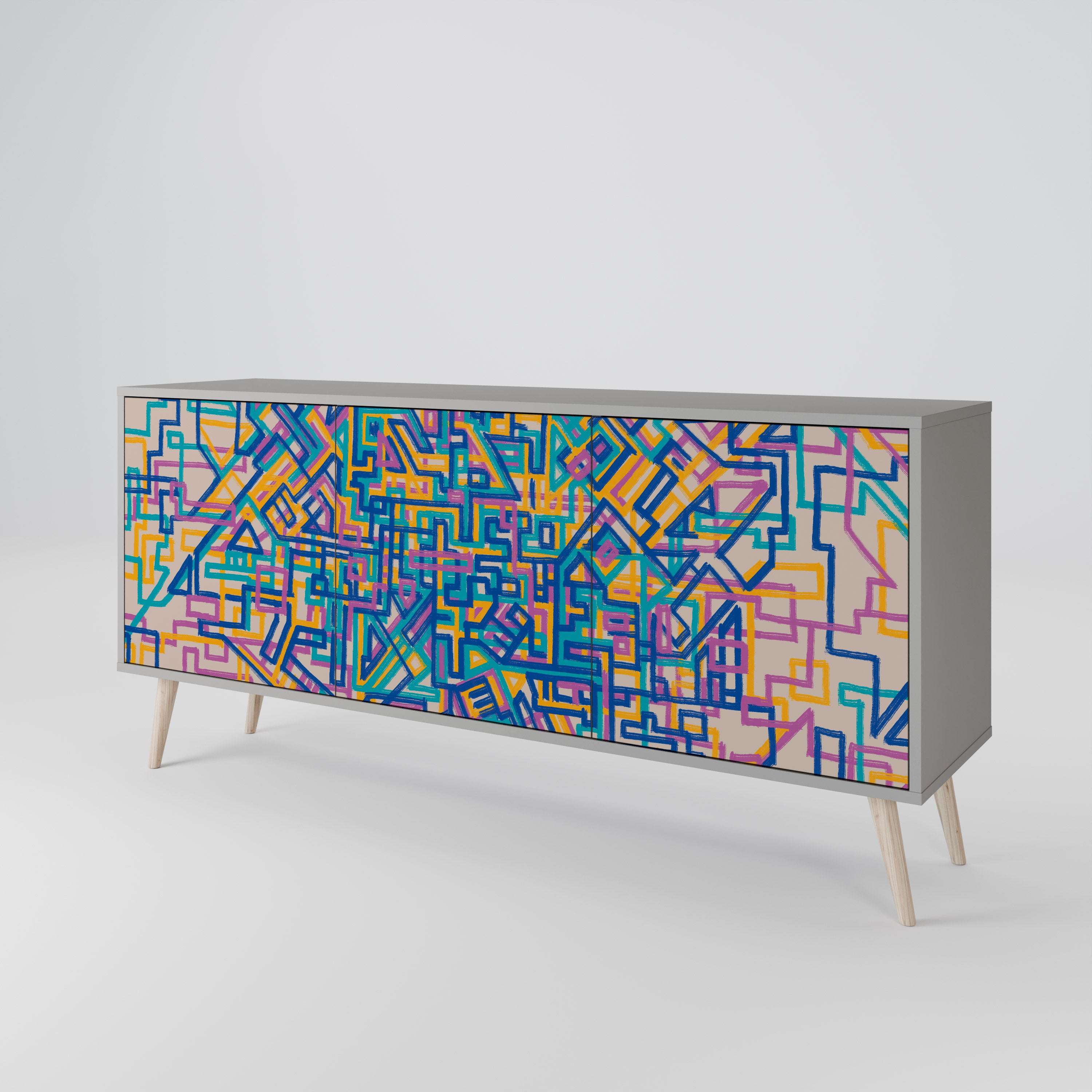 MEMORIES MAP Skänk med tre dörrar