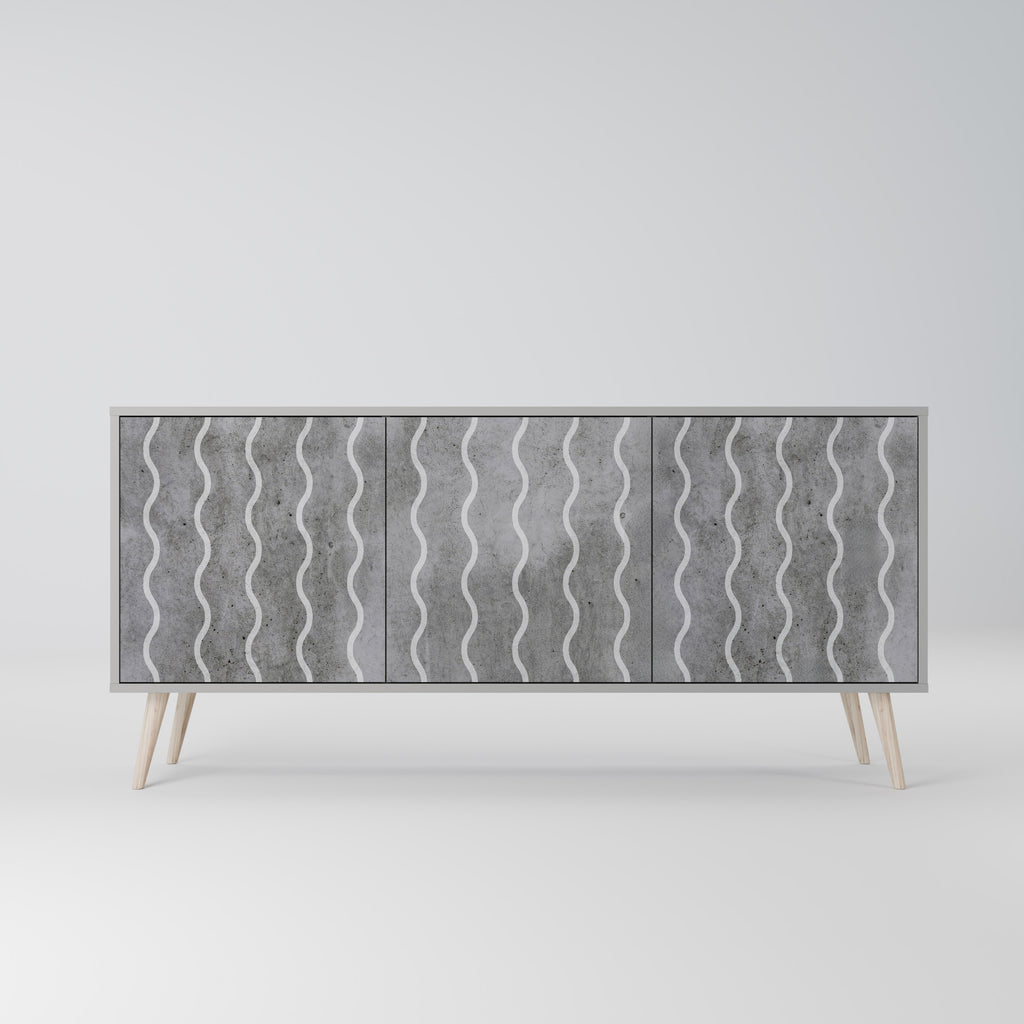 WAVES OF CONCRETE 3-Door Sideboard