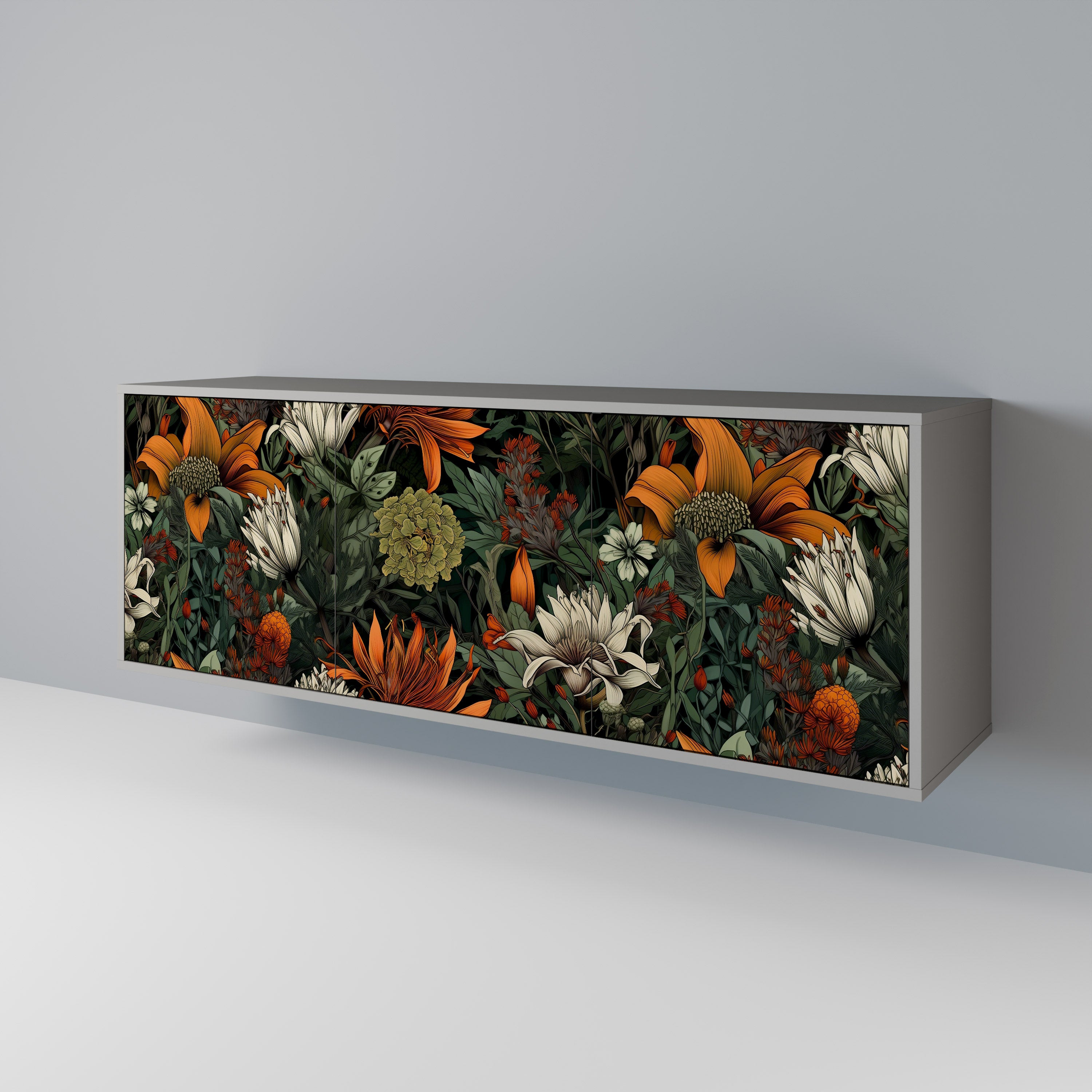 MIDNIGHT SPROUT Aparador de 3 Puertas