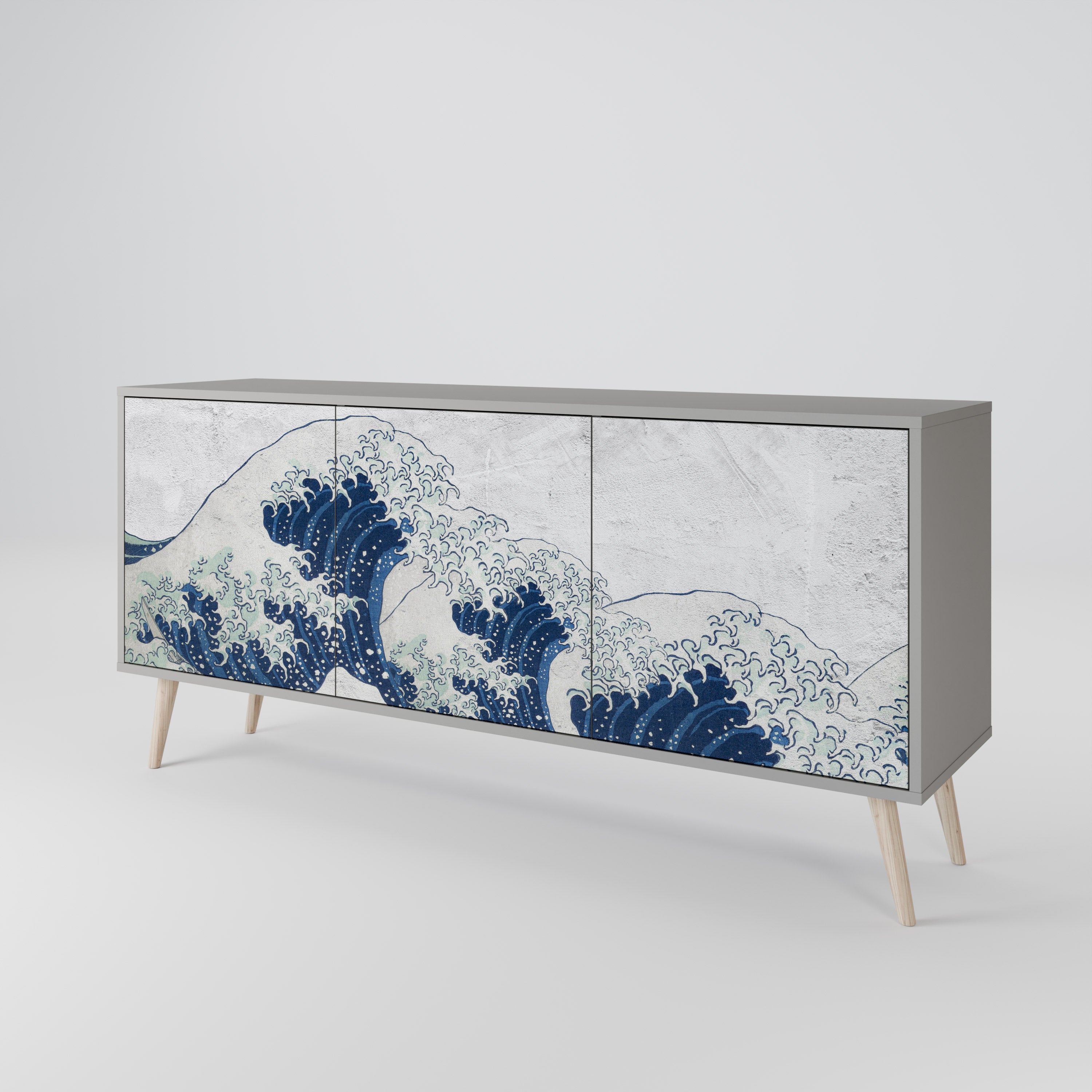 THE GREAT WAVE AT KANAGAWA Aparador de 3 Puertas