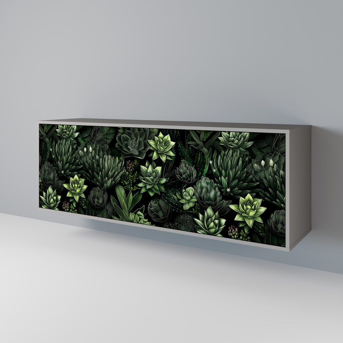 SUCCULENT JUNGLE Skänk med tre dörrar