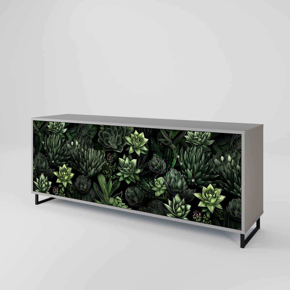 SUCCULENT JUNGLE Skänk med tre dörrar