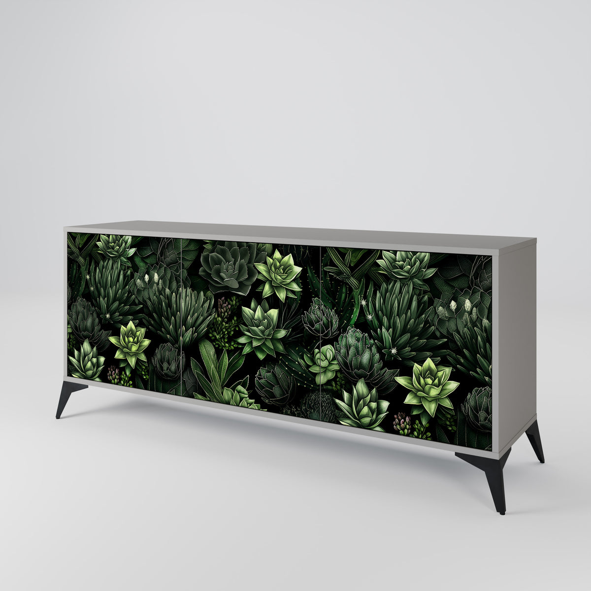 SUCCULENT JUNGLE Skänk med tre dörrar