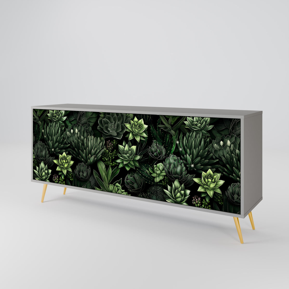 SUCCULENT JUNGLE Skänk med tre dörrar
