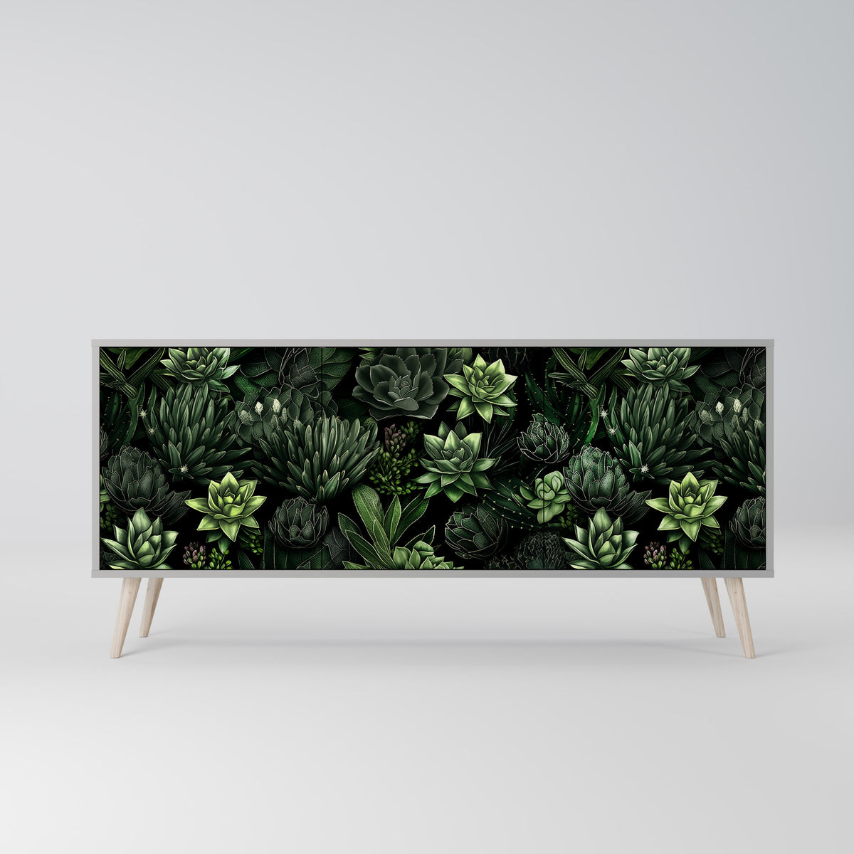 SUCCULENT JUNGLE Skänk med tre dörrar