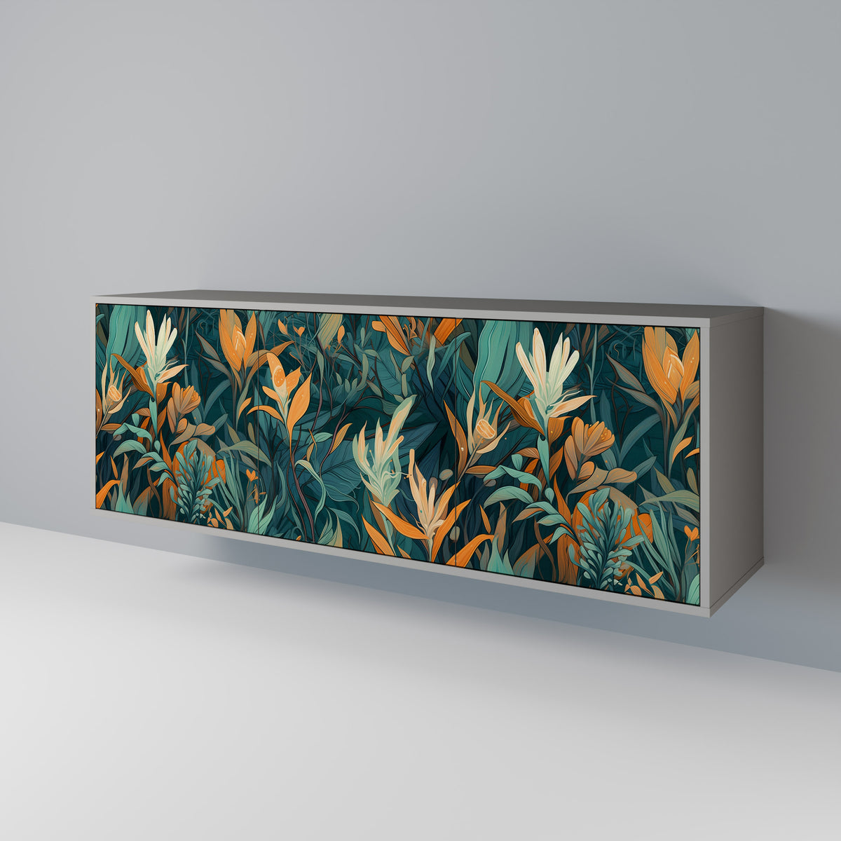 FLORAL SERENITY Skänk med tre dörrar