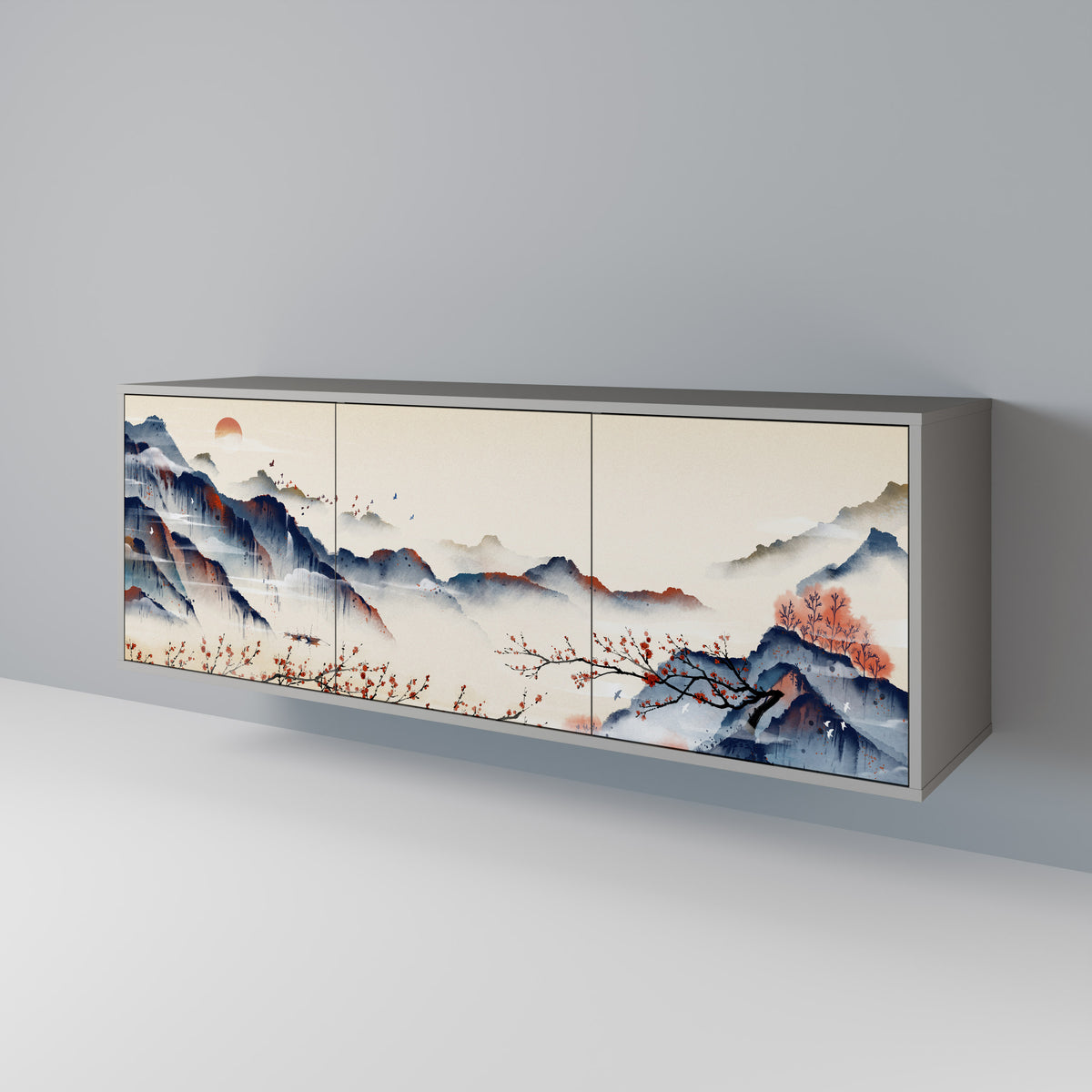JAPANESE LANDSCAPE Třídveřová komoda