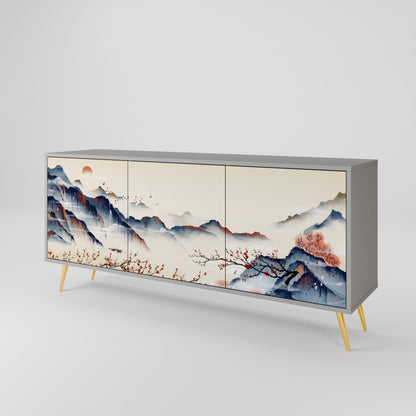 JAPANESE LANDSCAPE Třídveřová komoda