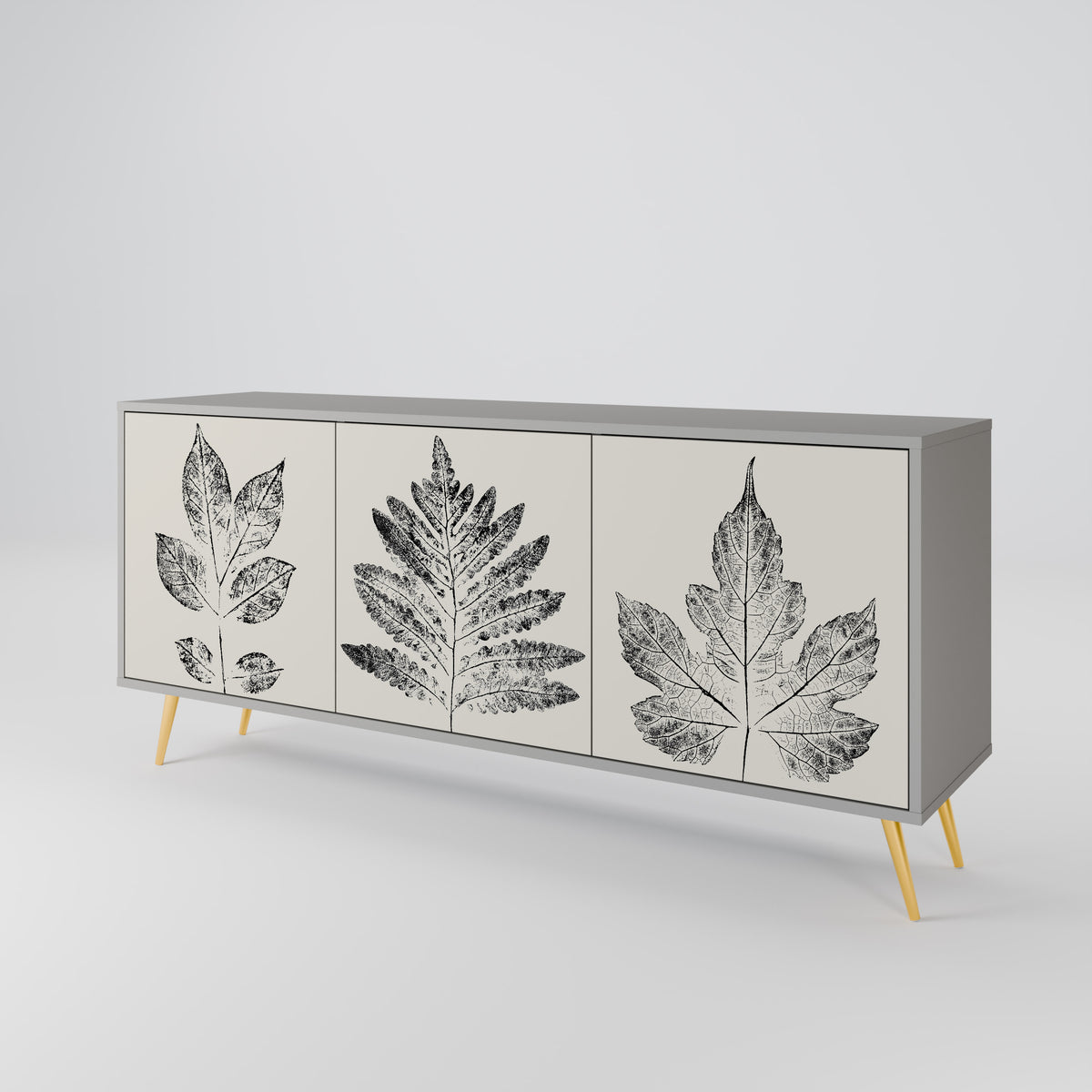 LEAFY STAMPS Skänk med tre dörrar