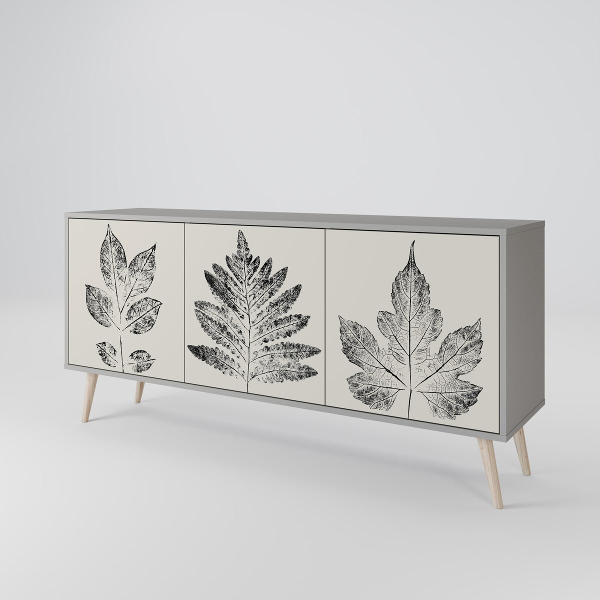 LEAFY STAMPS Skänk med tre dörrar