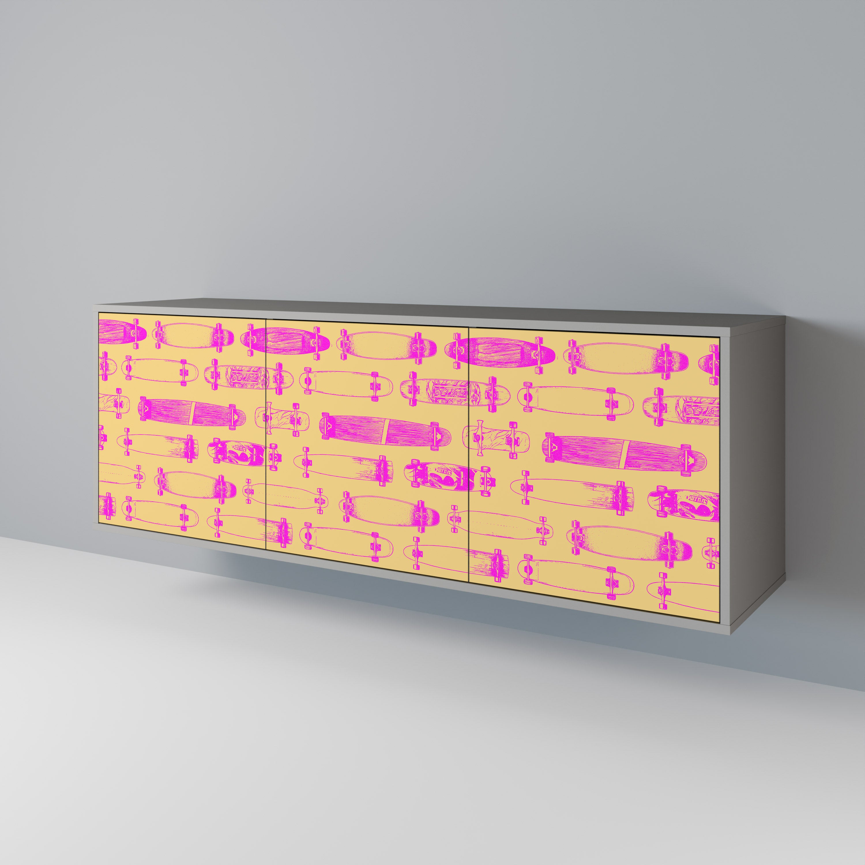 SKATEBOARD ARTISTRY Aparador de 3 Puertas