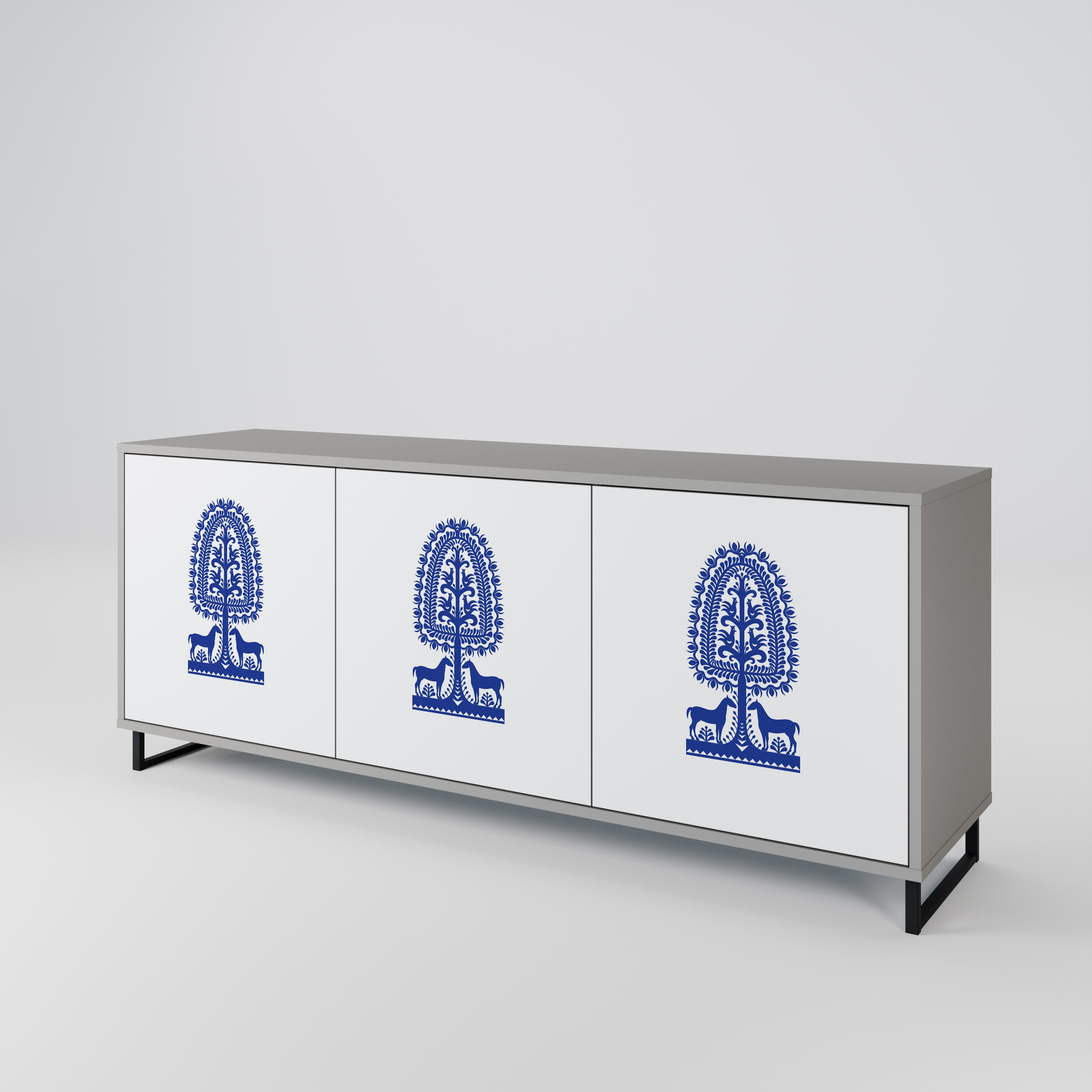 POLISH FOLK ART Μπουφές 3-θυρών