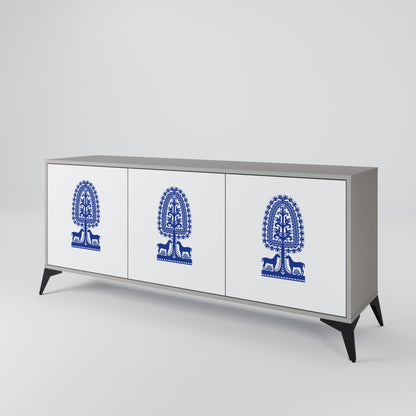 POLISH FOLK ART Třídveřová komoda