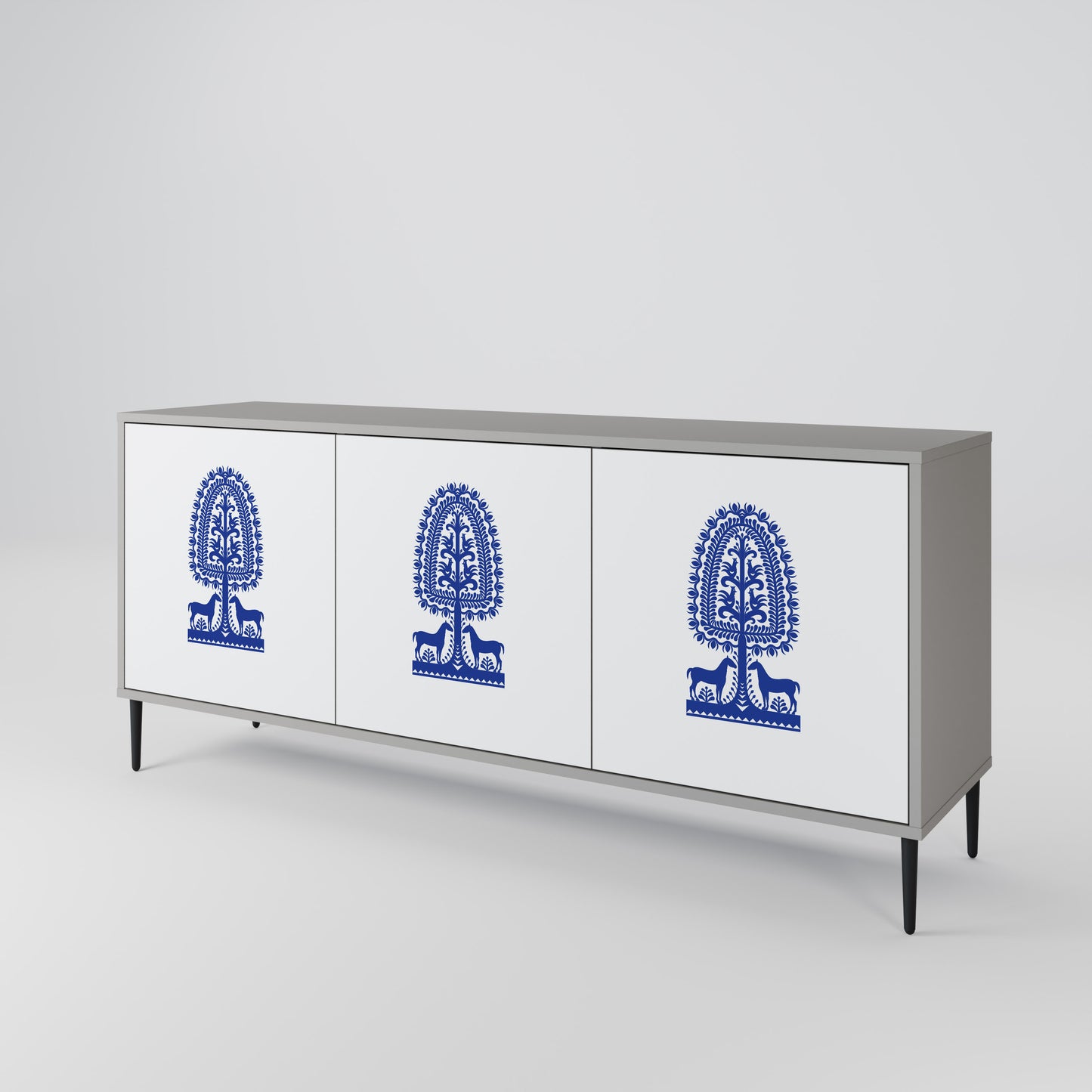 POLISH FOLK ART Třídveřová komoda