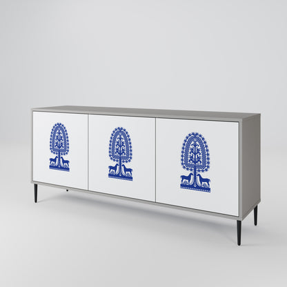 POLISH FOLK ART Třídveřová komoda