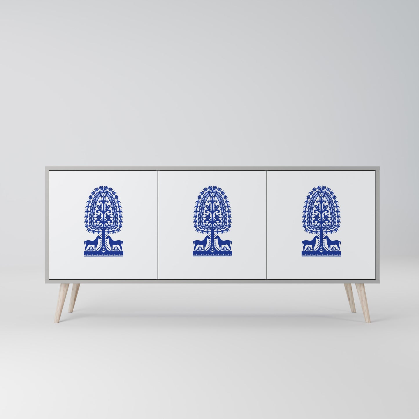 POLISH FOLK ART Třídveřová komoda