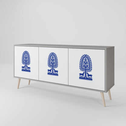 POLISH FOLK ART Třídveřová komoda