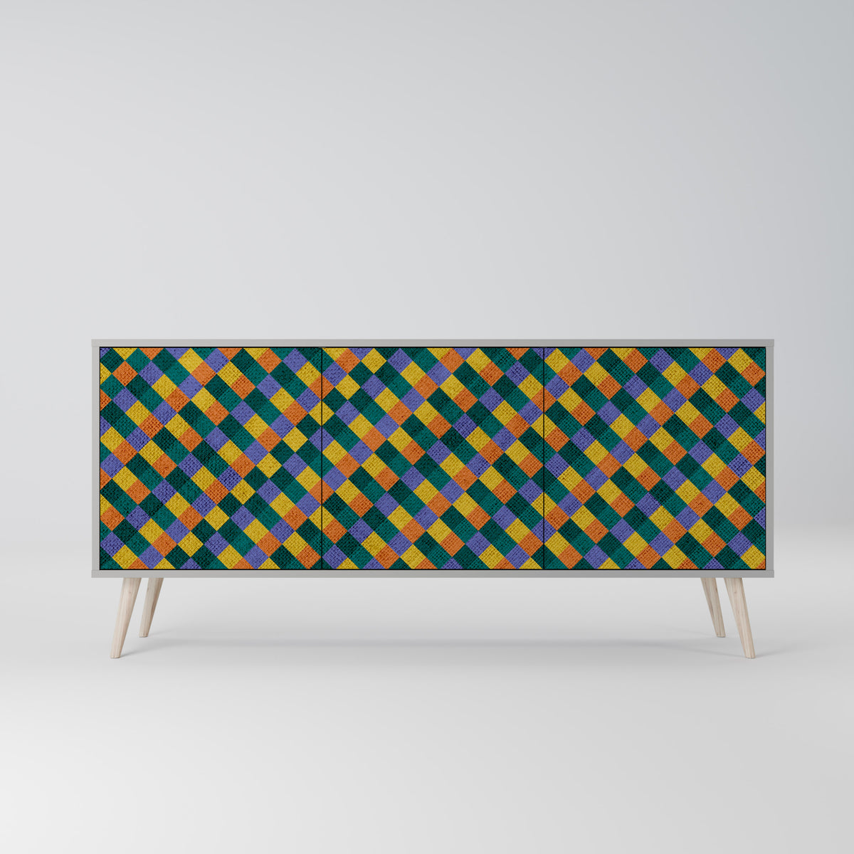 PAINTED SQUARES MIX 3-türiges Sideboard
