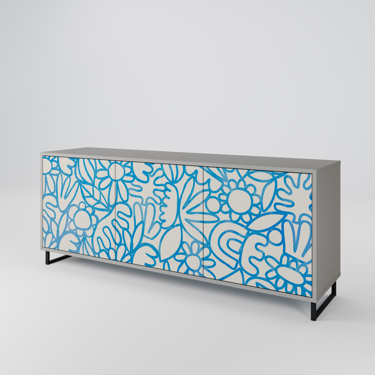 BLOOMY MORNING 3-türiges Sideboard