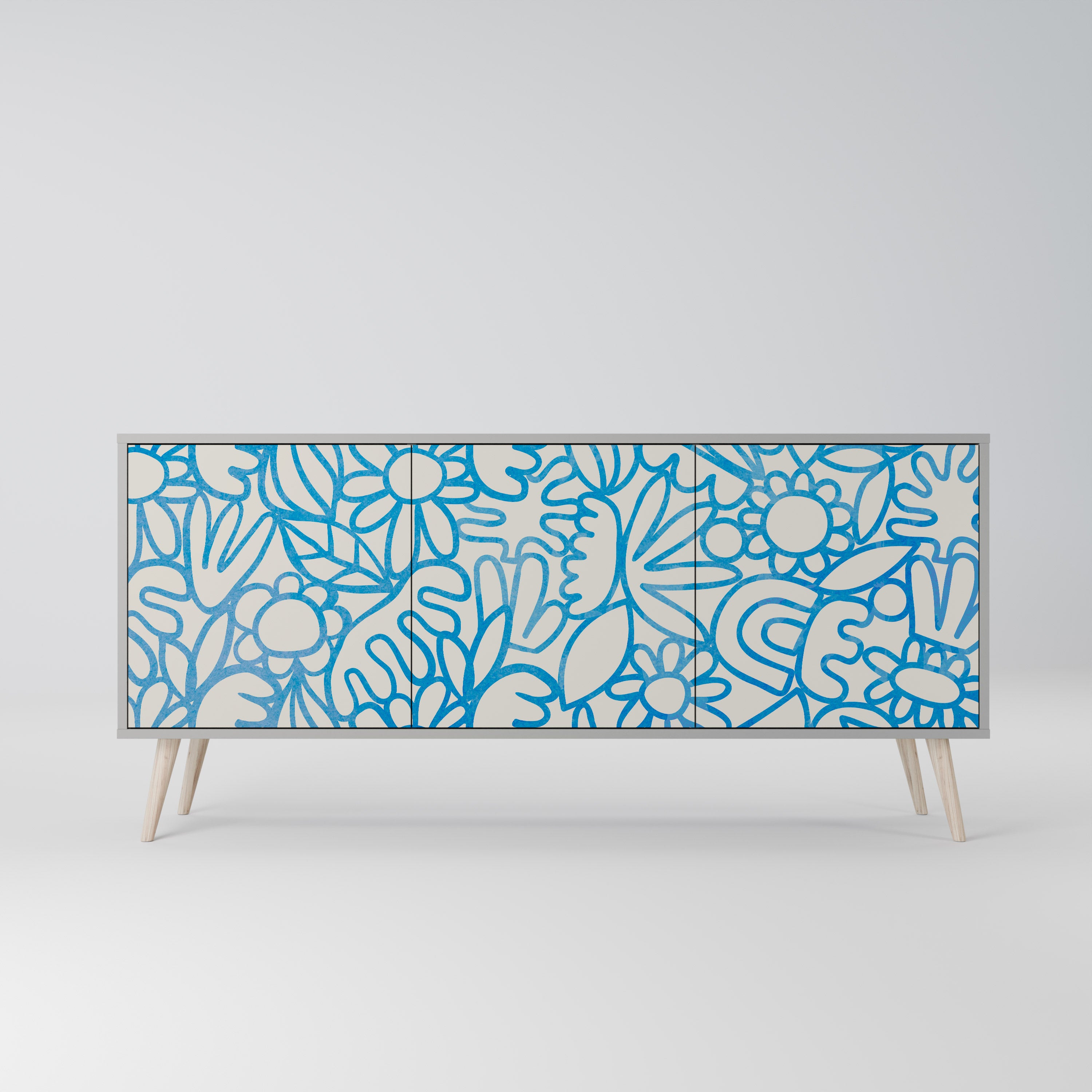 BLOOMY MORNING 3-Door Sideboard