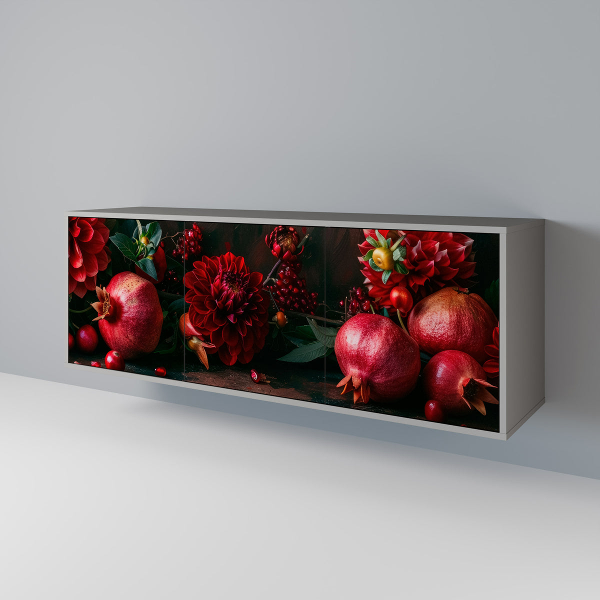 DAHLIAS AND POMEGRANATES Aparador de 3 Portas