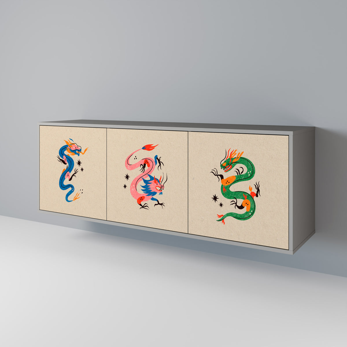 MYTHOLOGICAL CREATURES 3-Door Sideboard