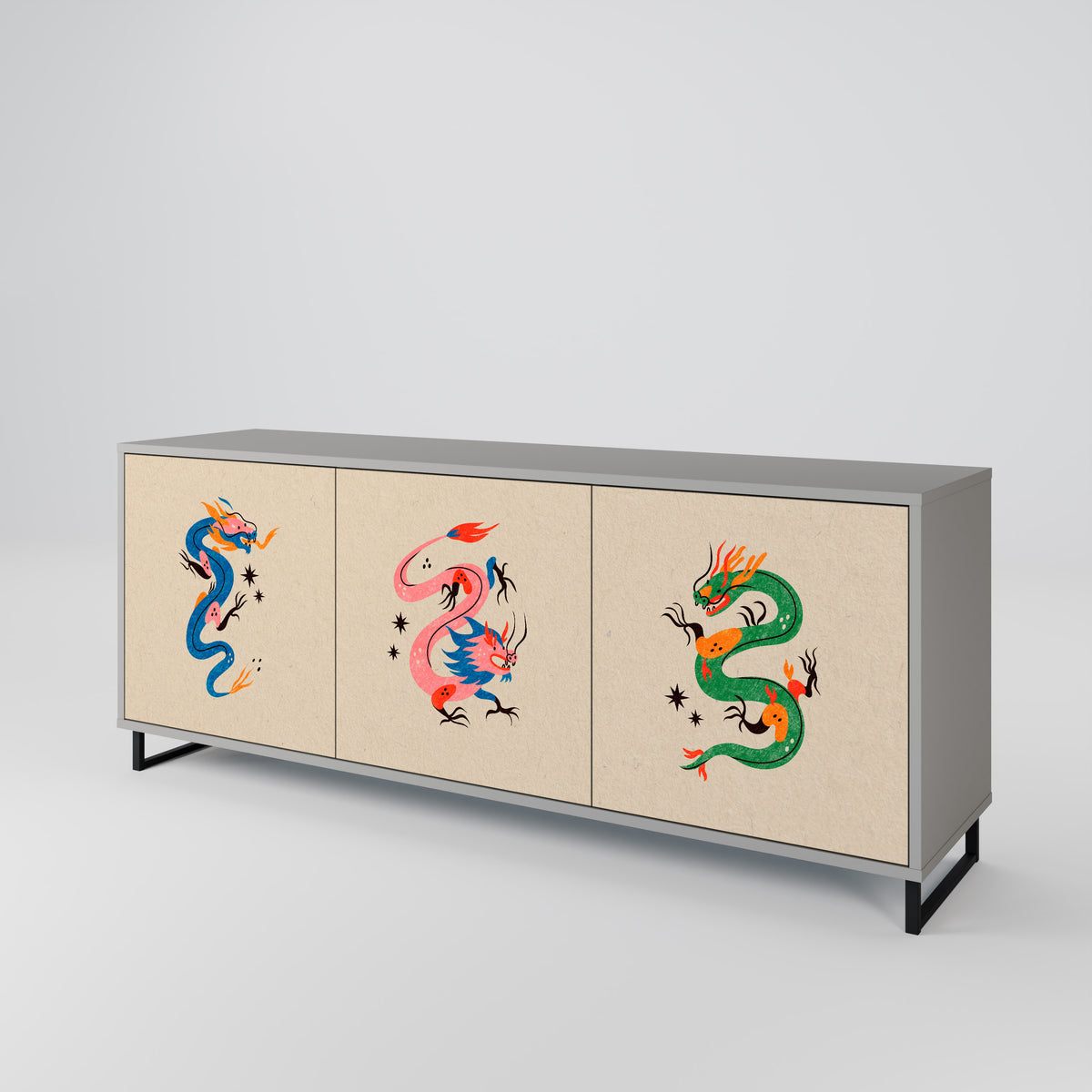 MYTHOLOGICAL CREATURES 3-Door Sideboard
