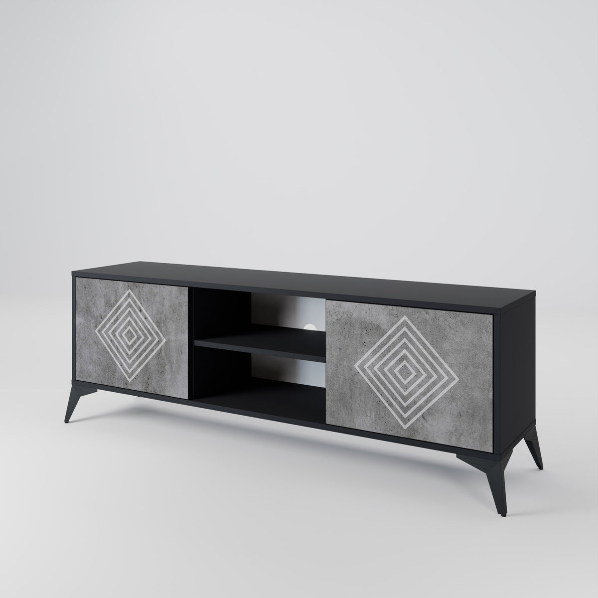 POLYGONAL ARTISTRY Dvoudveřový TV stolek