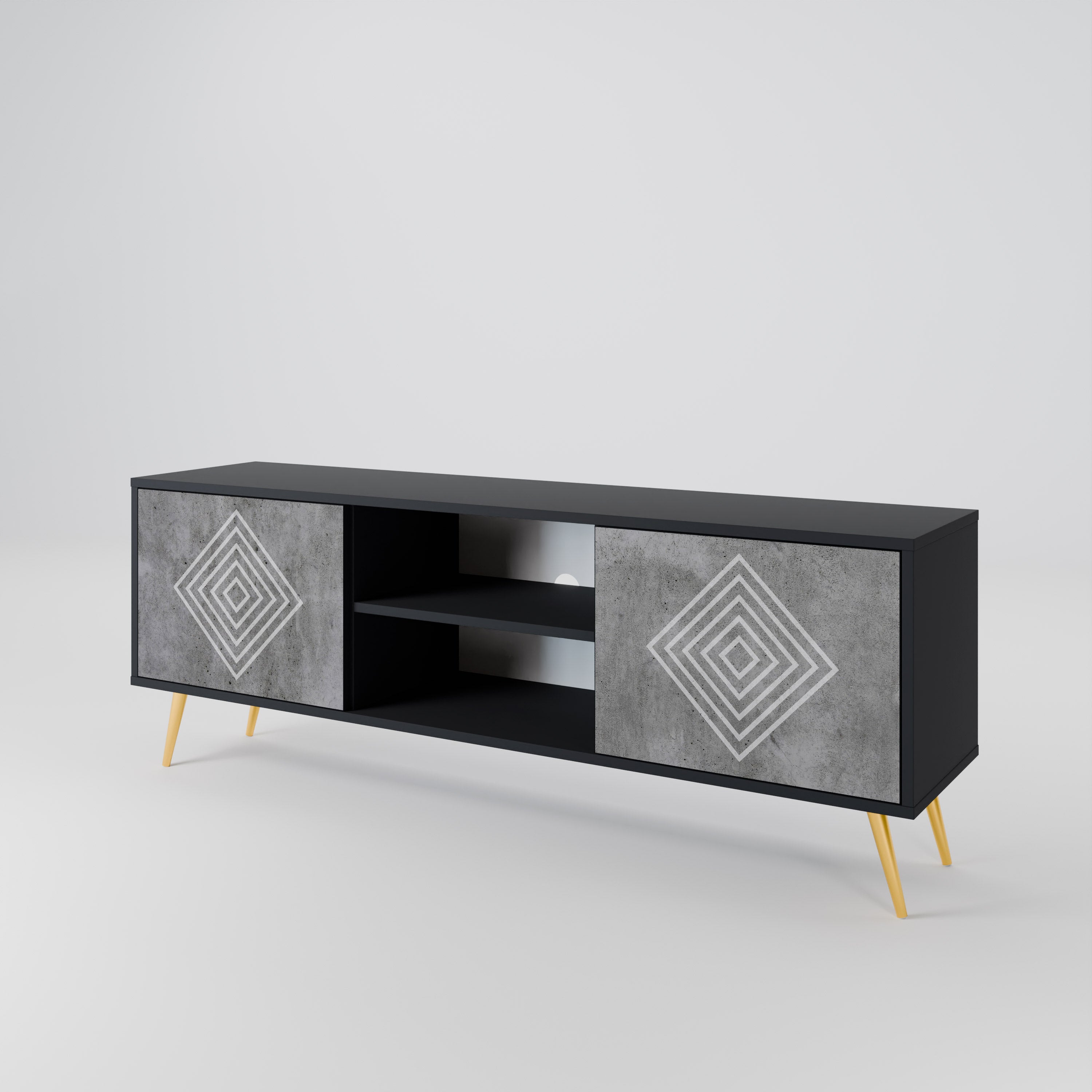 POLYGONAL ARTISTRY 2-Door TV Cabinet