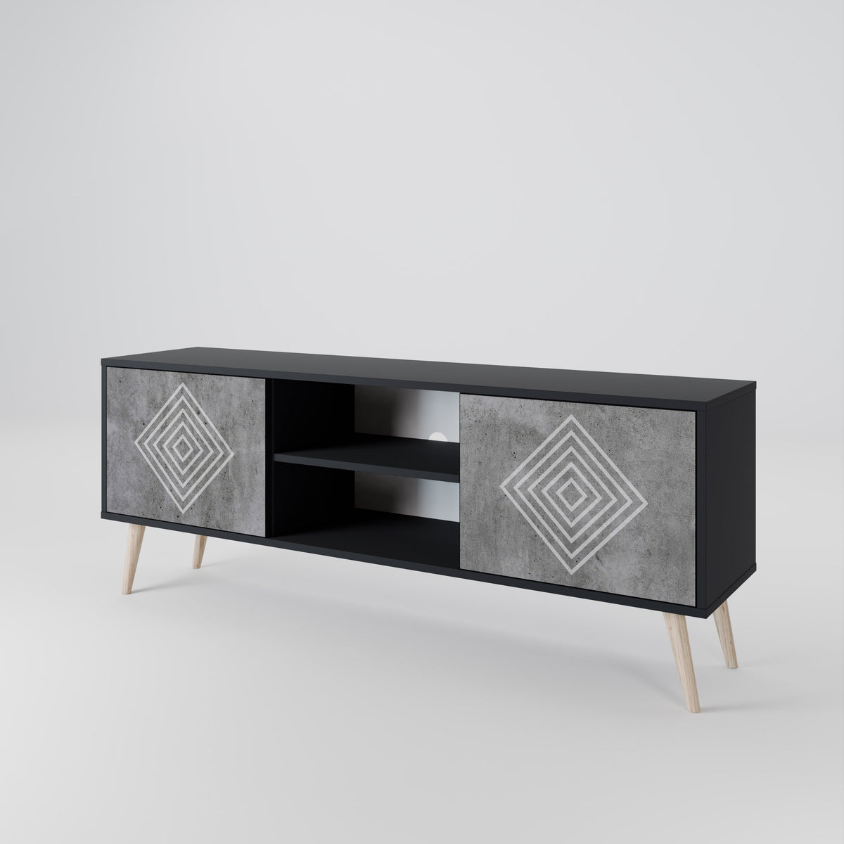 POLYGONAL ARTISTRY Dvoudveřový TV stolek