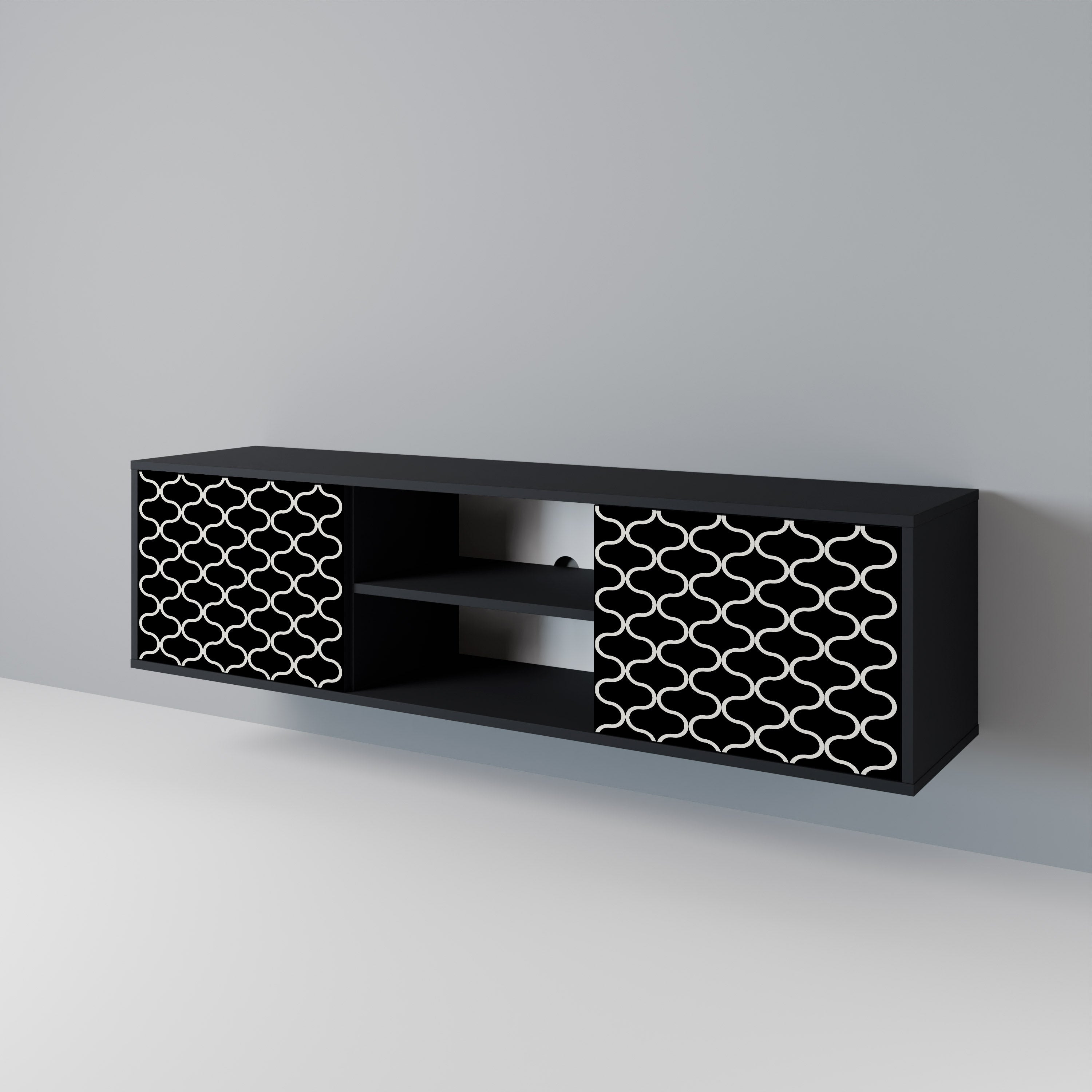 TESSELATED BLACKNESS 2-türiges TV-Lowboard