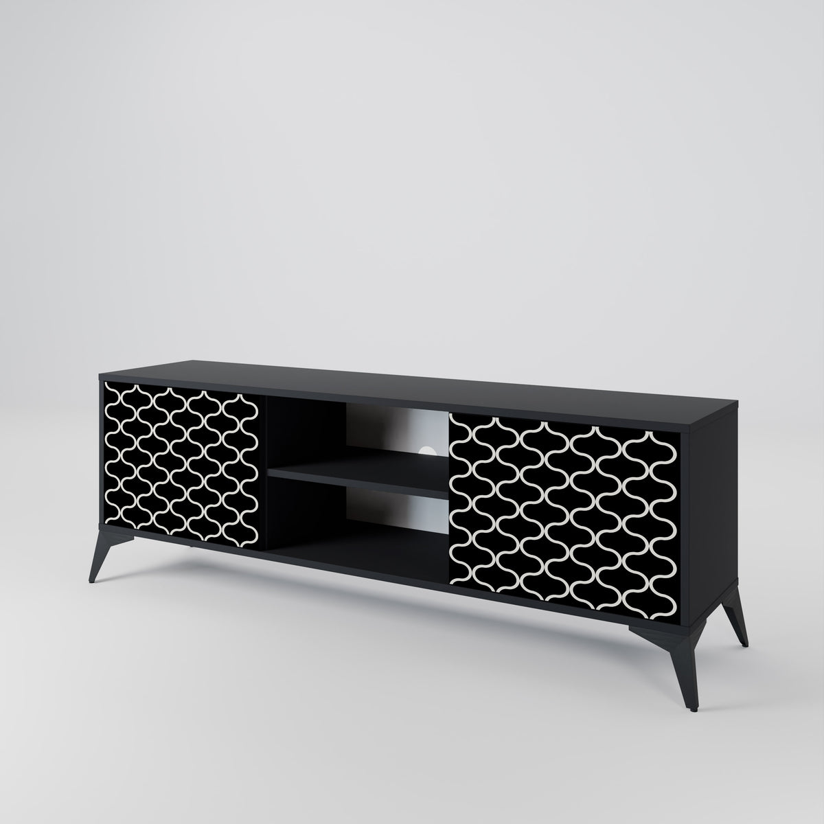 TESSELATED BLACKNESS Mueble de TV de 2 Puertas