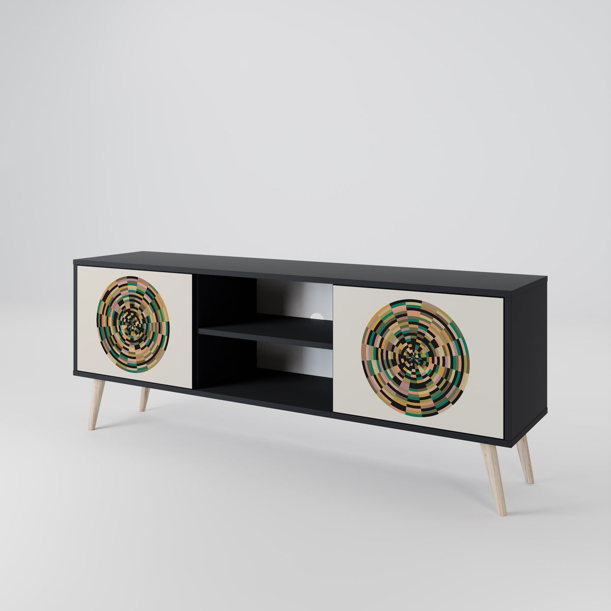 GREEN CIRCLES Mueble de TV de 2 Puertas