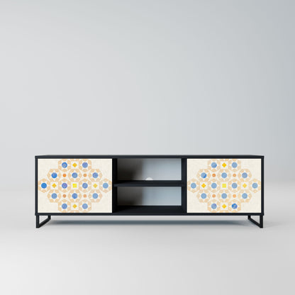 PATTERNED PRISM 2-Door TV Stand in Black Finish