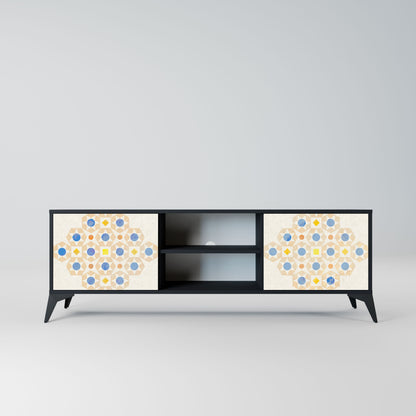 PATTERNED PRISM 2-Door TV Stand in Black Finish