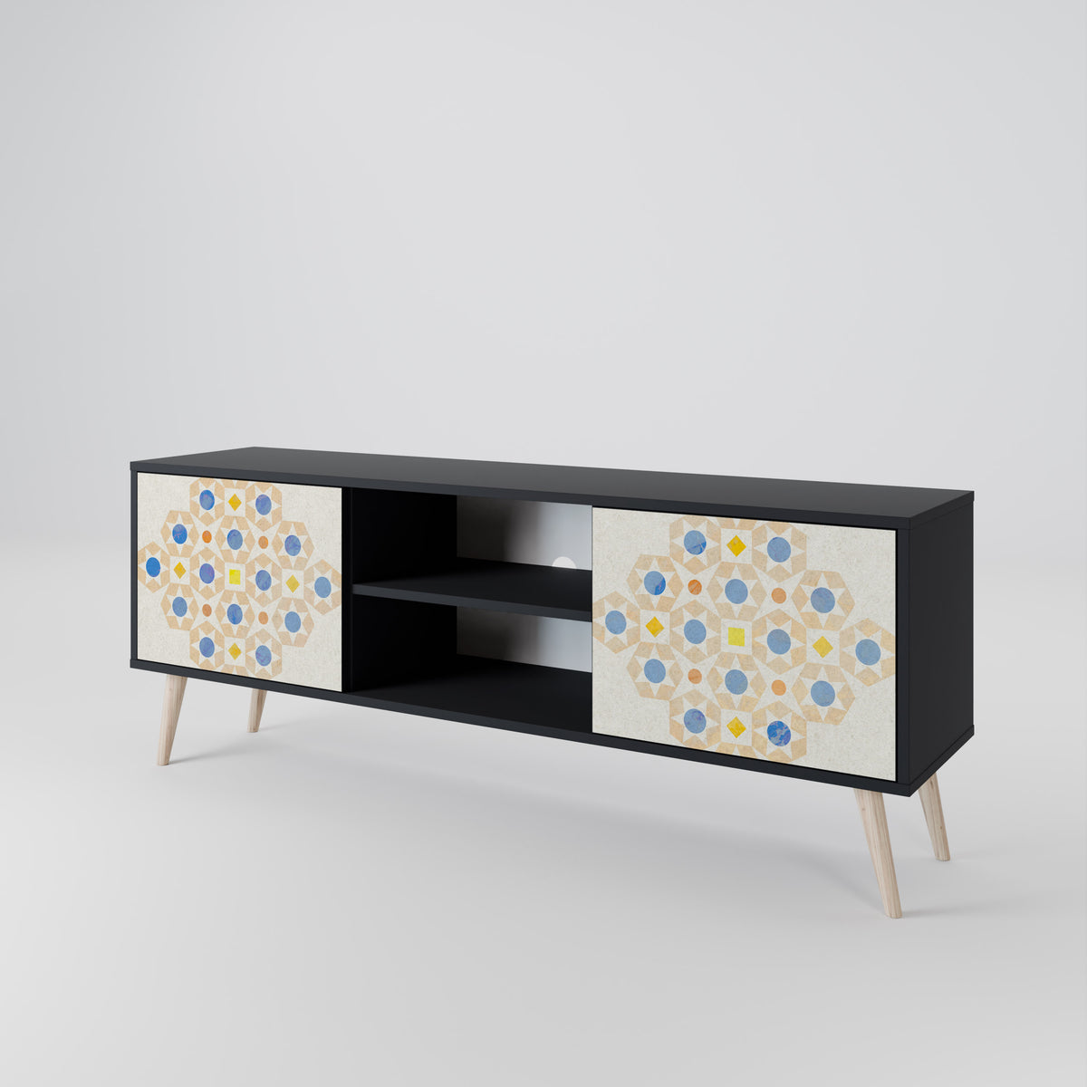 PATTERNED PRISM Dvoudveřový TV stolek