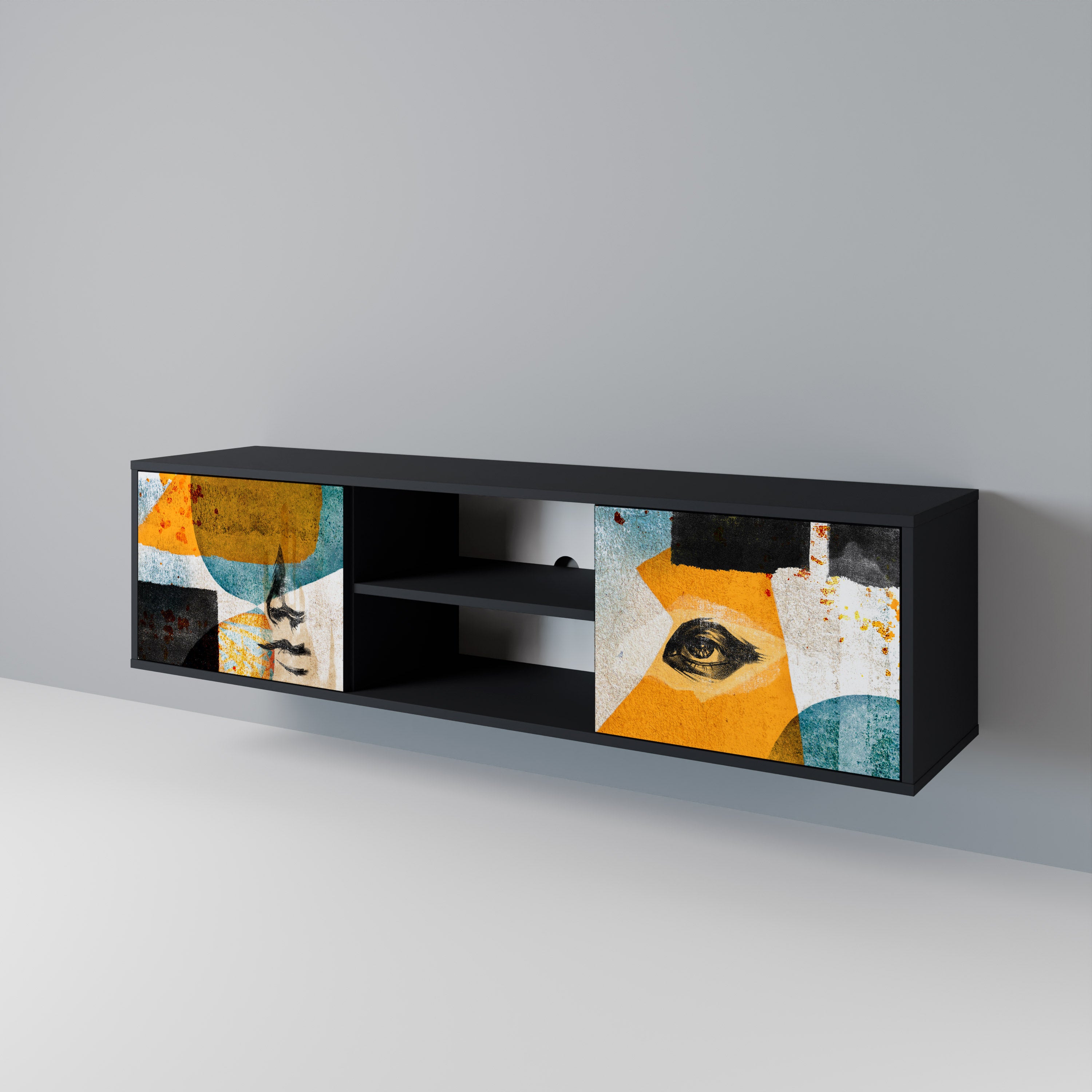 ABSTRACT FACES 2-türiges TV-Lowboard