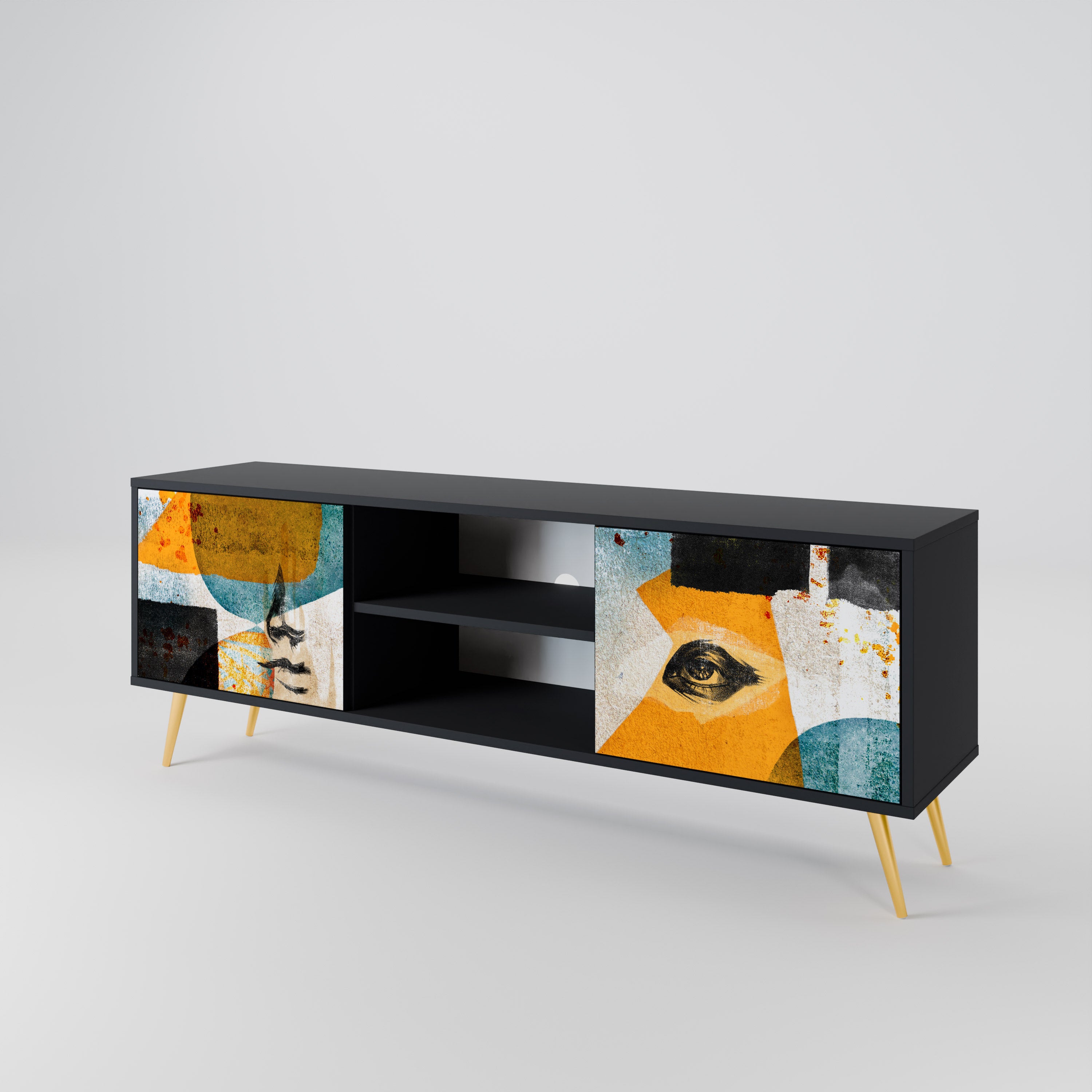 ABSTRACT FACES 2-türiges TV-Lowboard