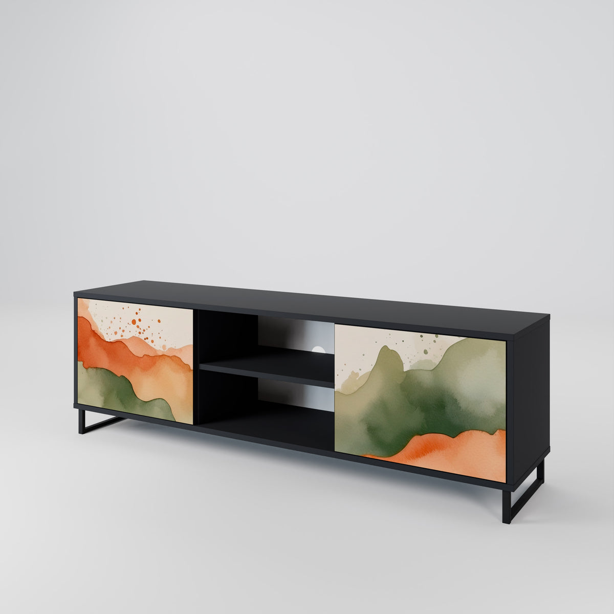 WATERCOLOUR PEAKS Mueble de TV de 2 Puertas