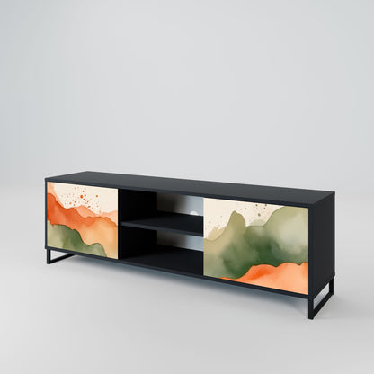 WATERCOLOUR PEAKS 2-Door TV Stand in Black Finish