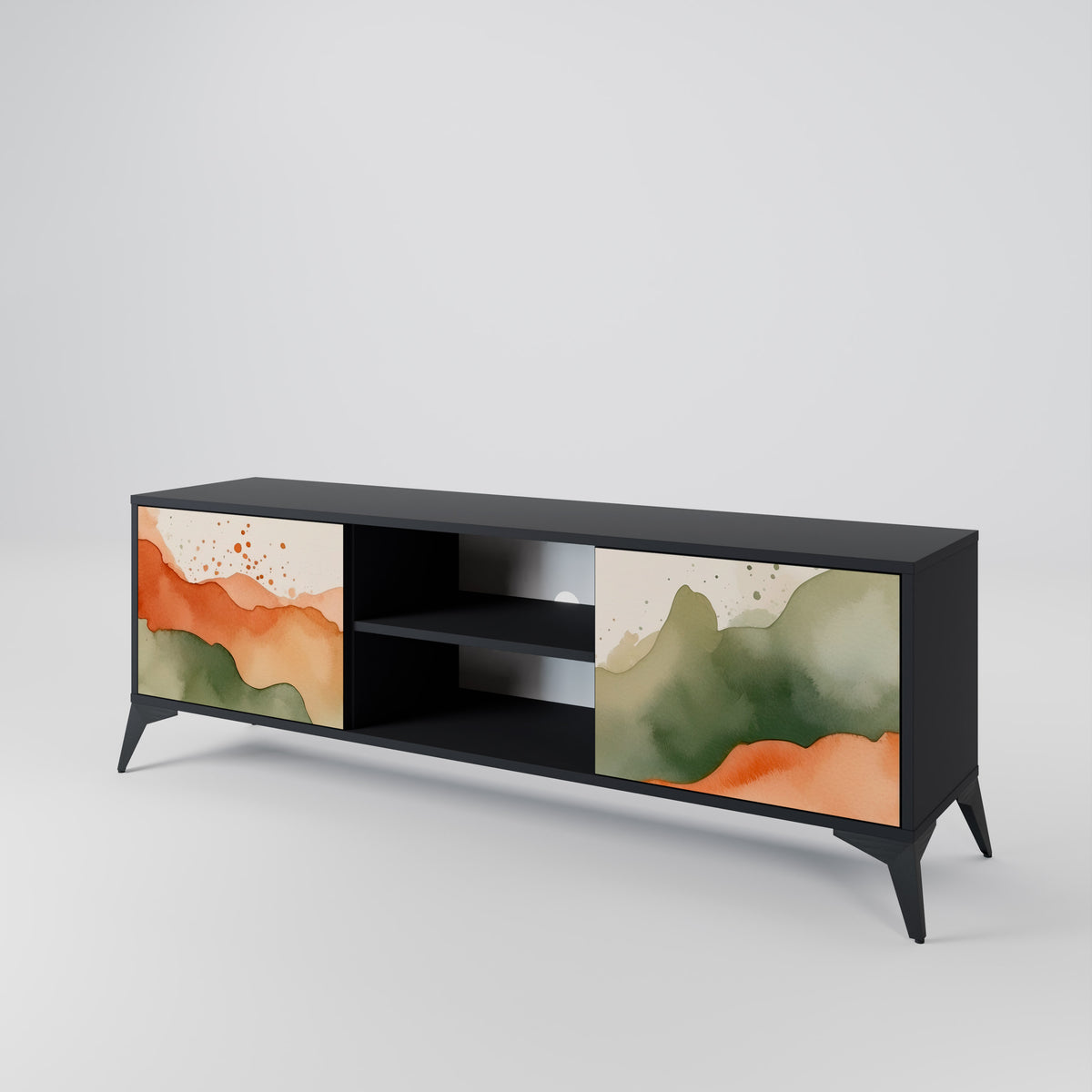 WATERCOLOUR PEAKS Mueble de TV de 2 Puertas