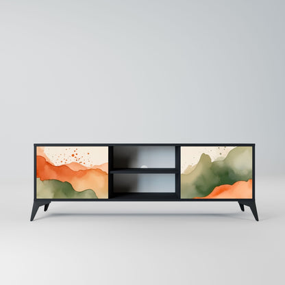 WATERCOLOUR PEAKS 2-Door TV Stand in Black Finish