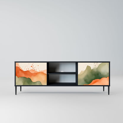 WATERCOLOUR PEAKS 2-Door TV Stand in Black Finish