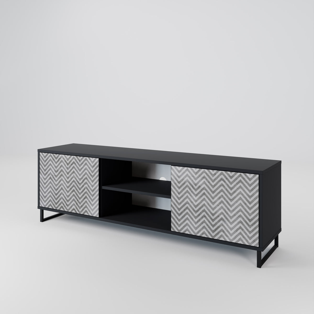 CONCRETE ZIG ZAG Móvel de TV de 2 Portas