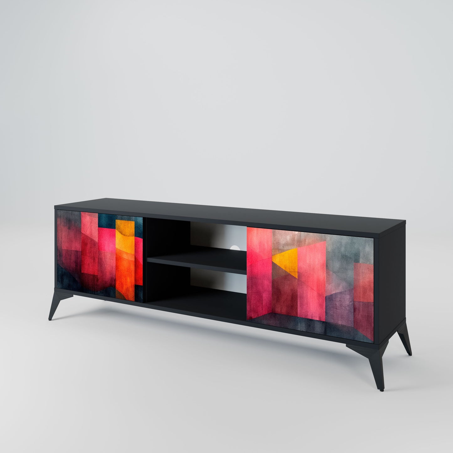 COLORFUL SOUNDS 2-Door TV Stand in Black Finish