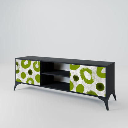 GREEN RHAPSODY 2-Door TV Stand in Black Finish