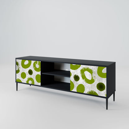 GREEN RHAPSODY 2-Door TV Stand in Black Finish