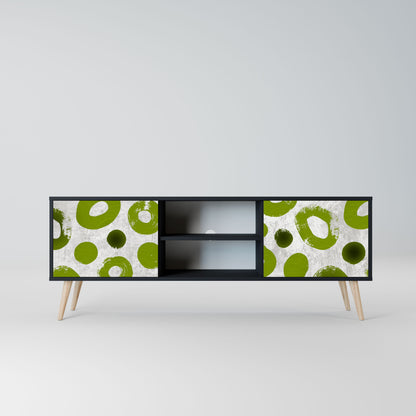 GREEN RHAPSODY 2-Door TV Stand in Black Finish