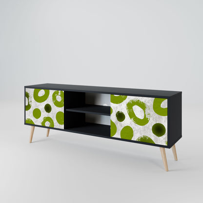 GREEN RHAPSODY 2-Door TV Stand in Black Finish