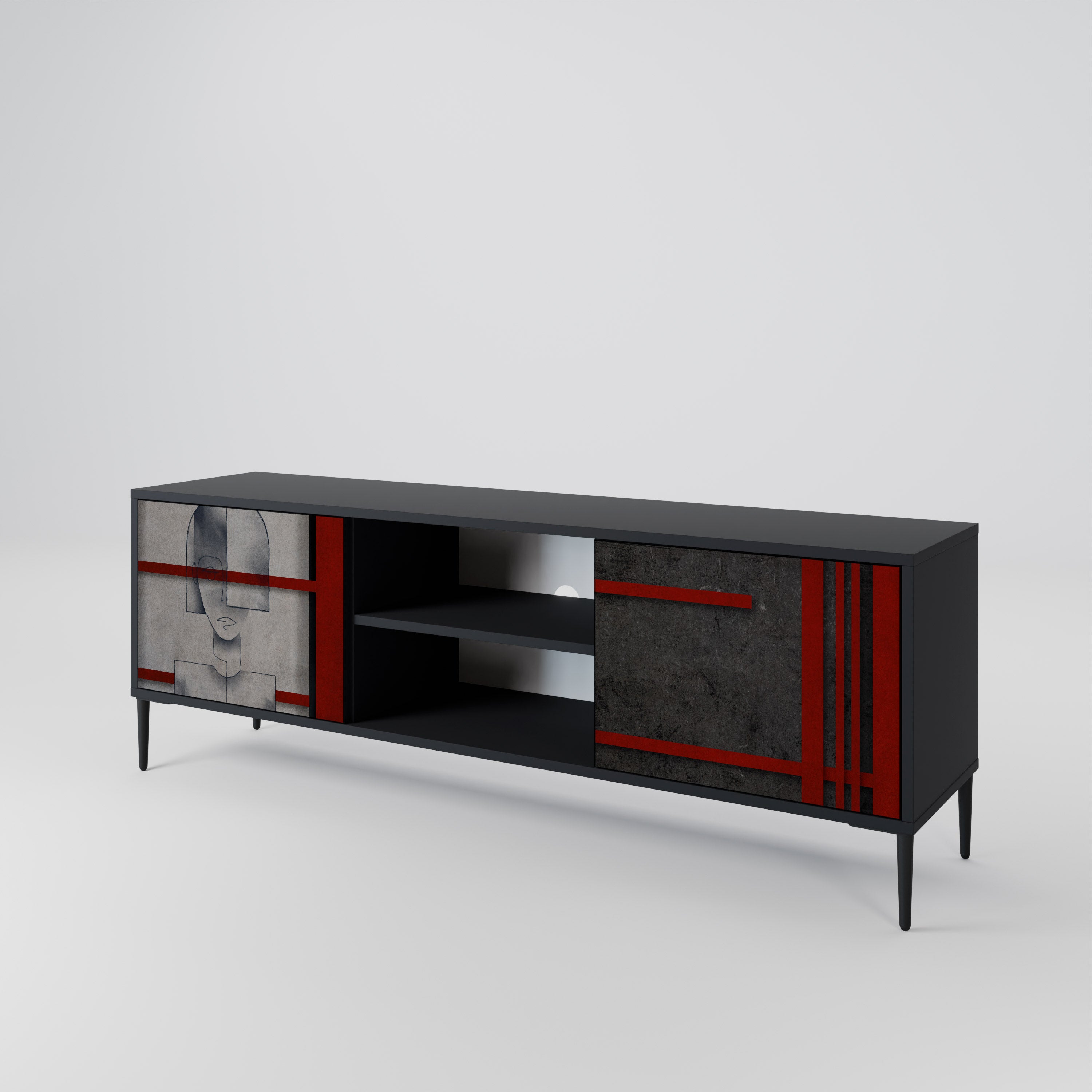 GRAY FIGURES Móvel de TV de 2 Portas